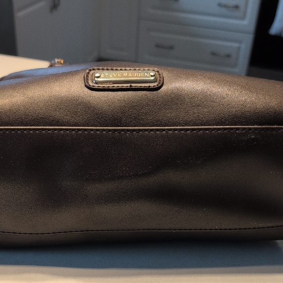Steve Madden Dark Brown Satchel with Gold Studs - Picture 7 of 11